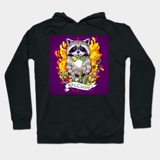 beautiful-cartoon-poster-raccoon-drinks-black-tea Hoodie